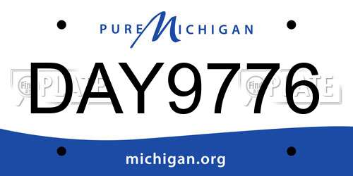DAY9776 Michigan License Plate