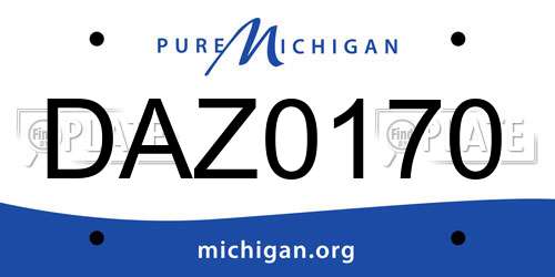 DAZ0170 Michigan License Plate