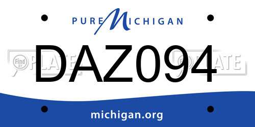 DAZ094 Michigan License Plate