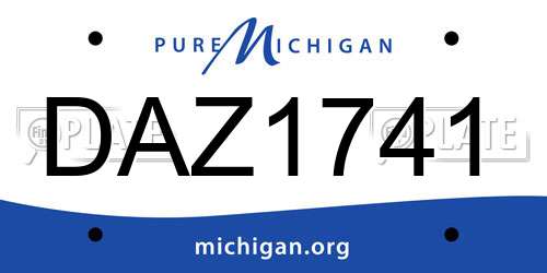 DAZ1741 Michigan License Plate