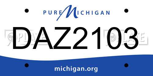 DAZ2103 Michigan License Plate