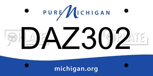 DAZ302 Michigan License Plate