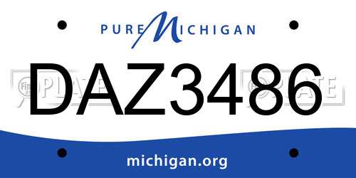DAZ3486 Michigan License Plate