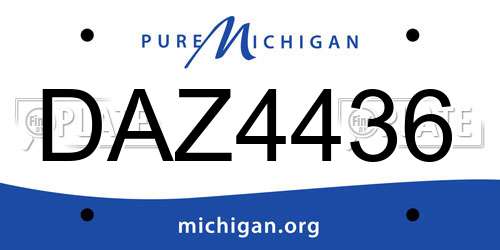 DAZ4436 Michigan License Plate