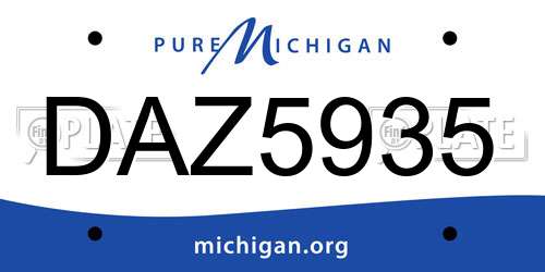 DAZ5935 Michigan License Plate