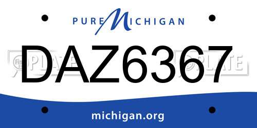 DAZ6367 Michigan License Plate