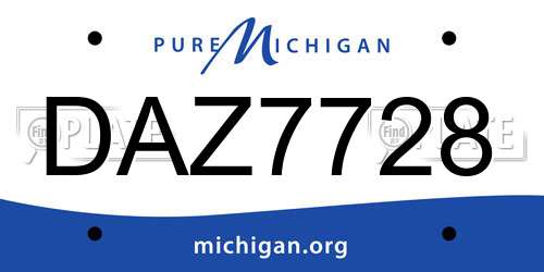 DAZ7728 Michigan License Plate
