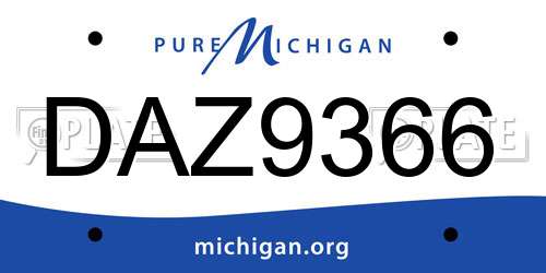 DAZ9366 Michigan License Plate