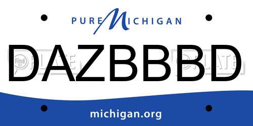 DAZBBBD Michigan License Plate