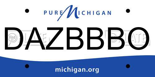 DAZBBBO Michigan License Plate