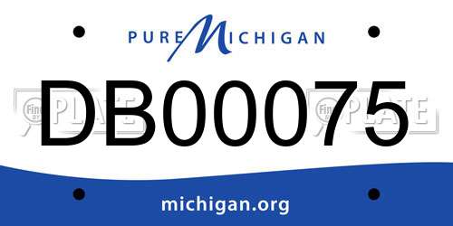 DB00075 Michigan License Plate