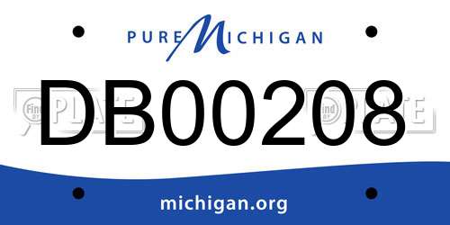 DB00208 Michigan License Plate