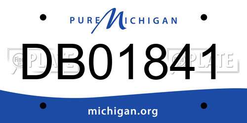 DB01841 Michigan License Plate