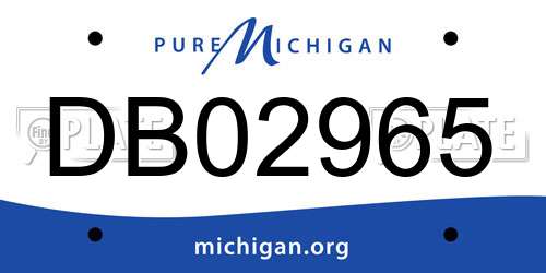 DB02965 Michigan License Plate