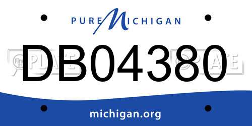 DB04380 Michigan License Plate