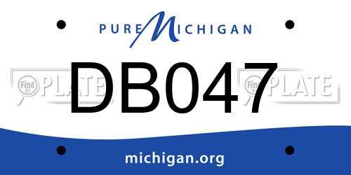 DB047 Michigan License Plate