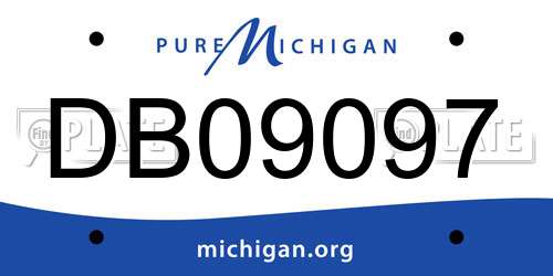 DB09097 Michigan License Plate