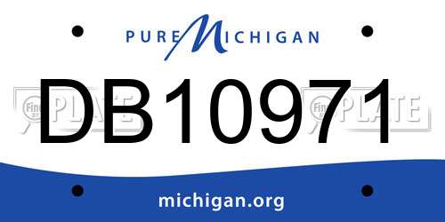 DB10971 Michigan License Plate