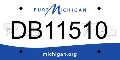 DB11510 Michigan License Plate