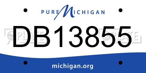 DB13855 Michigan License Plate