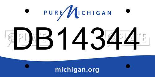 DB14344 Michigan License Plate
