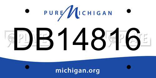 DB14816 Michigan License Plate