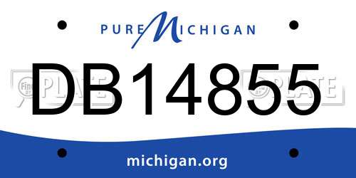DB14855 Michigan License Plate