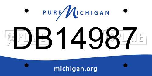 DB14987 Michigan License Plate