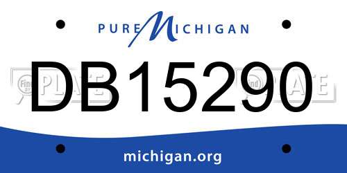 DB15290 Michigan License Plate