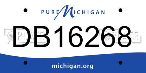 DB16268 Michigan License Plate