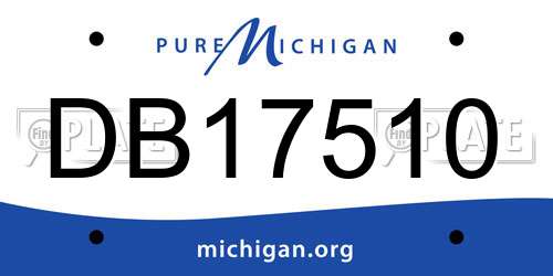 DB17510 Michigan License Plate