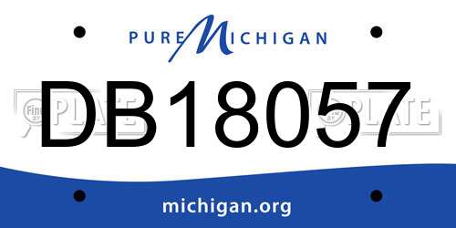 DB18057 Michigan License Plate