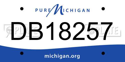 DB18257 Michigan License Plate