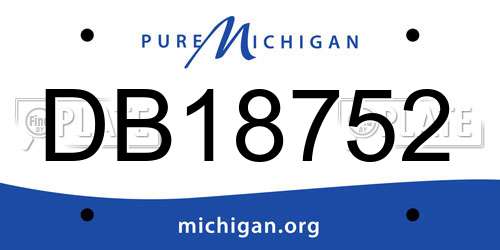 DB18752 Michigan License Plate