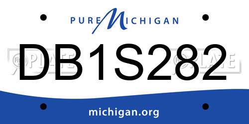 DB1S282 Michigan License Plate