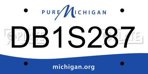 DB1S287 Michigan License Plate