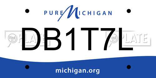 DB1T7L Michigan License Plate