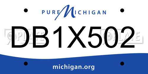 DB1X502 Michigan License Plate