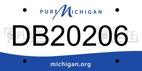 DB20206 Michigan License Plate