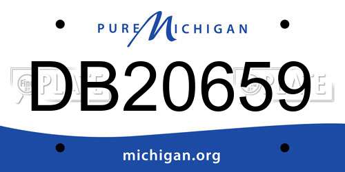 DB20659 Michigan License Plate