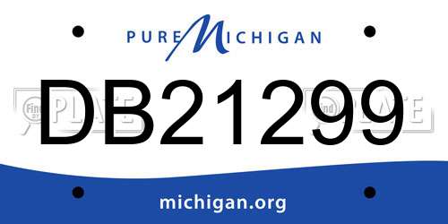 DB21299 Michigan License Plate