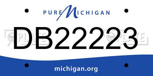 DB22223 Michigan License Plate