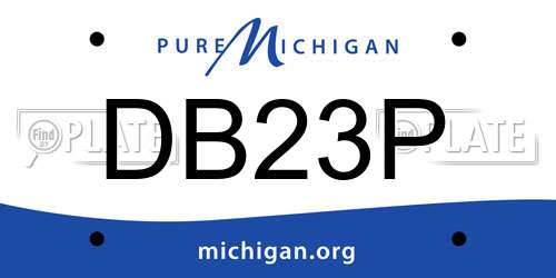 DB23P Michigan License Plate