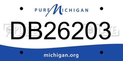 DB26203 Michigan License Plate