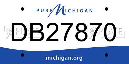 DB27870 Michigan License Plate