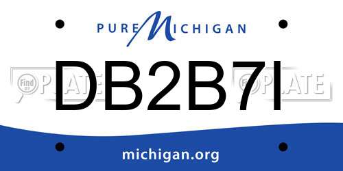 DB2B7I Michigan License Plate