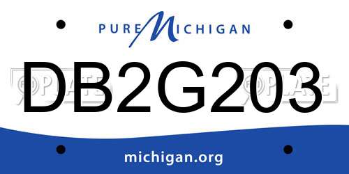 DB2G203 Michigan License Plate