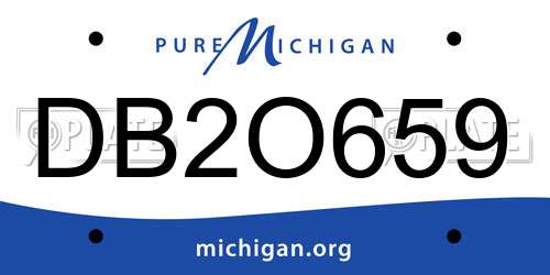 DB2O659 Michigan License Plate