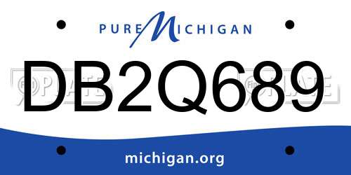 DB2Q689 Michigan License Plate