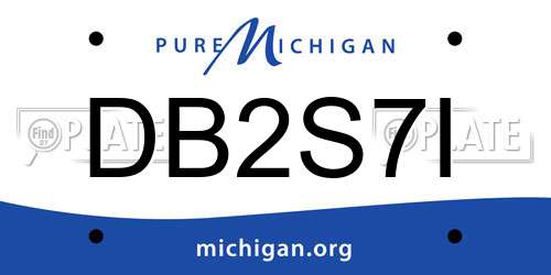 DB2S7I Michigan License Plate